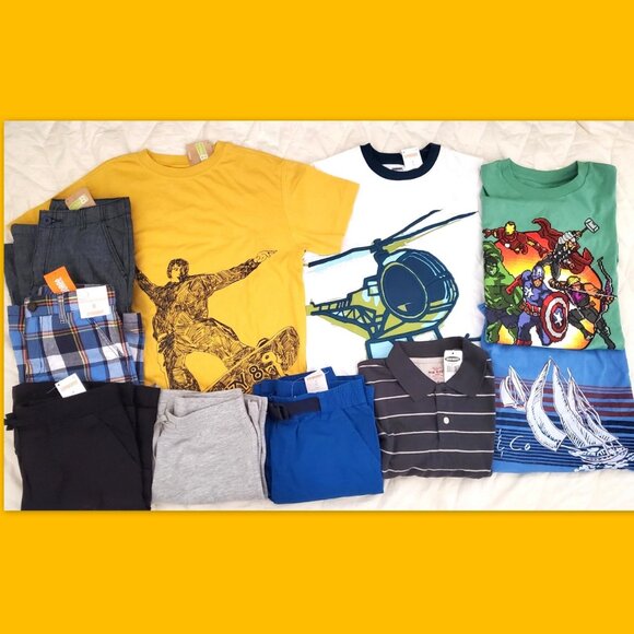 Nwt Boys Size 8 10 Summer Lot Gymboree Gap Outfit Cargo Shorts set Top Bundle - Picture 10 of 11